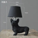 GobekUsa Black/White Puppy Dogs Table Lamps for Home Decor Lighting
