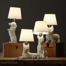 GobekUsa Black/White Puppy Dogs Table Lamps for Home Decor Lighting