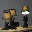 GobekUsa Black/White Puppy Dogs Table Lamps for Home Decor Lighting