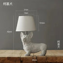 GobekUsa Black/White Puppy Dogs Table Lamps for Home Decor Lighting