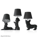 GobekUsa Black/White Puppy Dogs Table Lamps for Home Decor Lighting