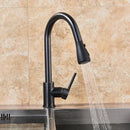 GobekUsa Black SUS304 Pull Out Kitchen Faucet Tap Single Handle Sink Mixer Spout