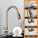 GobekUsa Black Pull Out Kitchen Sink Faucet - Deck Mounted Stream Sprayer Kitchen Mixer Tap