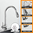 GobekUsa Black Pull Out Kitchen Sink Faucet - Deck Mounted Stream Sprayer Kitchen Mixer Tap