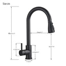 GobekUsa Black Pull Out Kitchen Sink Faucet - Deck Mounted Stream Sprayer Kitchen Mixer Tap