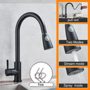 GobekUsa Black Pull Out Kitchen Sink Faucet - Deck Mounted Stream Sprayer Kitchen Mixer Tap