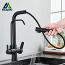 GobekUsa Black 2-in-1 Purification Kitchen Faucet with Flexible Pull Out Nozzle