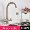 GobekUsa Black Purified Water Kitchen Faucet Hot Cold Mixer Dual Handles Drinking Water Tap