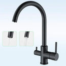 GobekUsa Black Purified Water Kitchen Faucet Hot Cold Mixer Dual Handles Drinking Water Tap
