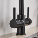 GobekUsa Black Purified Water Kitchen Faucet Hot Cold Mixer Dual Handles Drinking Water Tap