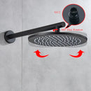 GobekUsa Brass Black Shower Set with Ceiling/Wall Arm, Diverter Mixer, Handheld Spray, 8-16" Rain Head