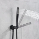 GobekUsa Brass Black Shower Set with Ceiling/Wall Arm, Diverter Mixer, Handheld Spray, 8-16" Rain Head