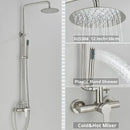 GobekUsa Black Shower Faucet Set with Rainfall Shower Head and Wall Mounted Mixer Tap