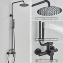 GobekUsa Black Shower Faucet Set with Rainfall Shower Head and Wall Mounted Mixer Tap