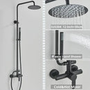 GobekUsa Black Shower Faucet Set with Rainfall Shower Head and Wall Mounted Mixer Tap