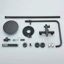 GobekUsa Black Shower Faucet Set with Rainfall Shower Head and Wall Mounted Mixer Tap
