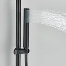 GobekUsa Black Shower Faucet Set with Rainfall Shower Head and Wall Mounted Mixer Tap