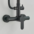 GobekUsa Black Shower Faucet Set with Rainfall Shower Head and Wall Mounted Mixer Tap