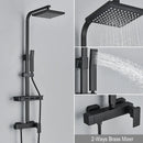 GobekUsa Black Rainfall Shower Faucet Set with Bathtub Tap and Height Adjust Shower Mixer