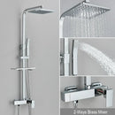 GobekUsa Black Rainfall Shower Faucet Set with Bathtub Tap and Height Adjust Shower Mixer