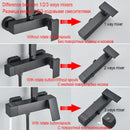 GobekUsa Black Rainfall Shower Faucet Set with Bathtub Tap and Height Adjust Shower Mixer