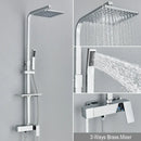 GobekUsa Black Rainfall Shower Faucet Set with Bathtub Tap and Height Adjust Shower Mixer