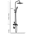 GobekUsa Black Wall Mounted Bathroom Shower Faucet Set - Bathtub Mixer Tap