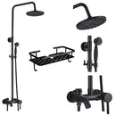 GobekUsa Black Brass Bath Shower Faucet Set with Handshower and Tub Spout