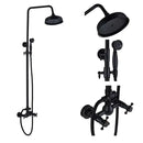 GobekUsa Black Brass Bath Shower Faucet Set with Handshower and Tub Spout
