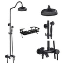 GobekUsa Black Brass Bath Shower Faucet Set with Handshower and Tub Spout