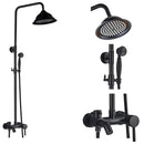 GobekUsa Black Brass Bath Shower Faucet Set with Handshower and Tub Spout