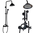 GobekUsa Black Brass Bath Shower Faucet Set with Handshower and Tub Spout