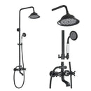 GobekUsa Black Brass Bath Shower Faucet Set with Handshower and Tub Spout