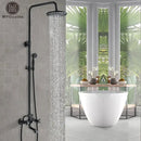 GobekUsa Black Brass Bath Shower Faucet Set with Handshower and Tub Spout