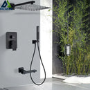 GobekUsa Black Shower Set with Handshower and Rotate Bath Spout