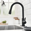 GobekUsa Black Single Handle Pull Out Kitchen Faucet Swivel 360 Degree Water Mixer Tap