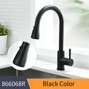 GobekUsa Black Single Handle Pull Out Kitchen Faucet Swivel 360 Degree Water Mixer Tap