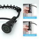 GobekUsa Black Spring Spout Kitchen Faucet Single Lever Pull Out Mixer Tap