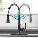 GobekUsa Black Spring Spout Kitchen Faucet Single Lever Pull Out Mixer Tap