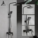 GobekUsa Brass Chrome Round Tube Shower Faucet with Slide Bar and Single Handle