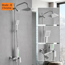 GobekUsa Brass Chrome Round Tube Shower Faucet with Slide Bar and Single Handle