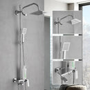 GobekUsa Brass Chrome Round Tube Shower Faucet with Slide Bar and Single Handle
