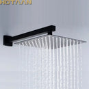 GobekUsa Black Rain Shower Head with Arm, 40cm Arm - Chuveiro Ducha Bath Accessorie