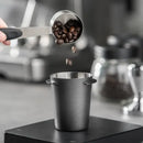 Matte black & stainless steel espresso dosing cup kitchen coffee tool by Decorbites