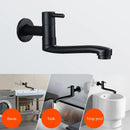 GobekUsa Black Stainless Steel Swivel Kitchen Faucet 360 Degree Rotation Wall Mounted