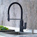 GobekUsa Black Swivel Kitchen Faucet Luxury Spray Deck Mounted Mixer Tap