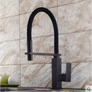 GobekUsa Black Swivel Kitchen Faucet Luxury Spray Deck Mounted Mixer Tap