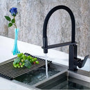 GobekUsa Black Swivel Kitchen Faucet Luxury Spray Deck Mounted Mixer Tap