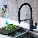 GobekUsa Black Swivel Kitchen Faucet Luxury Spray Deck Mounted Mixer Tap