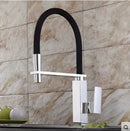 GobekUsa Black Swivel Kitchen Faucet Luxury Spray Deck Mounted Mixer Tap